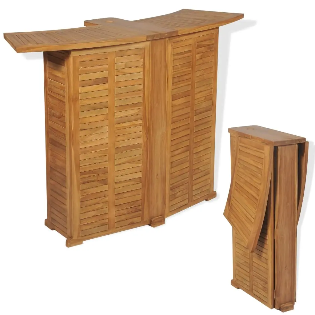 Folding Bar Table 155x53x105 cm Solid Teak Wood 43804 - Furniture