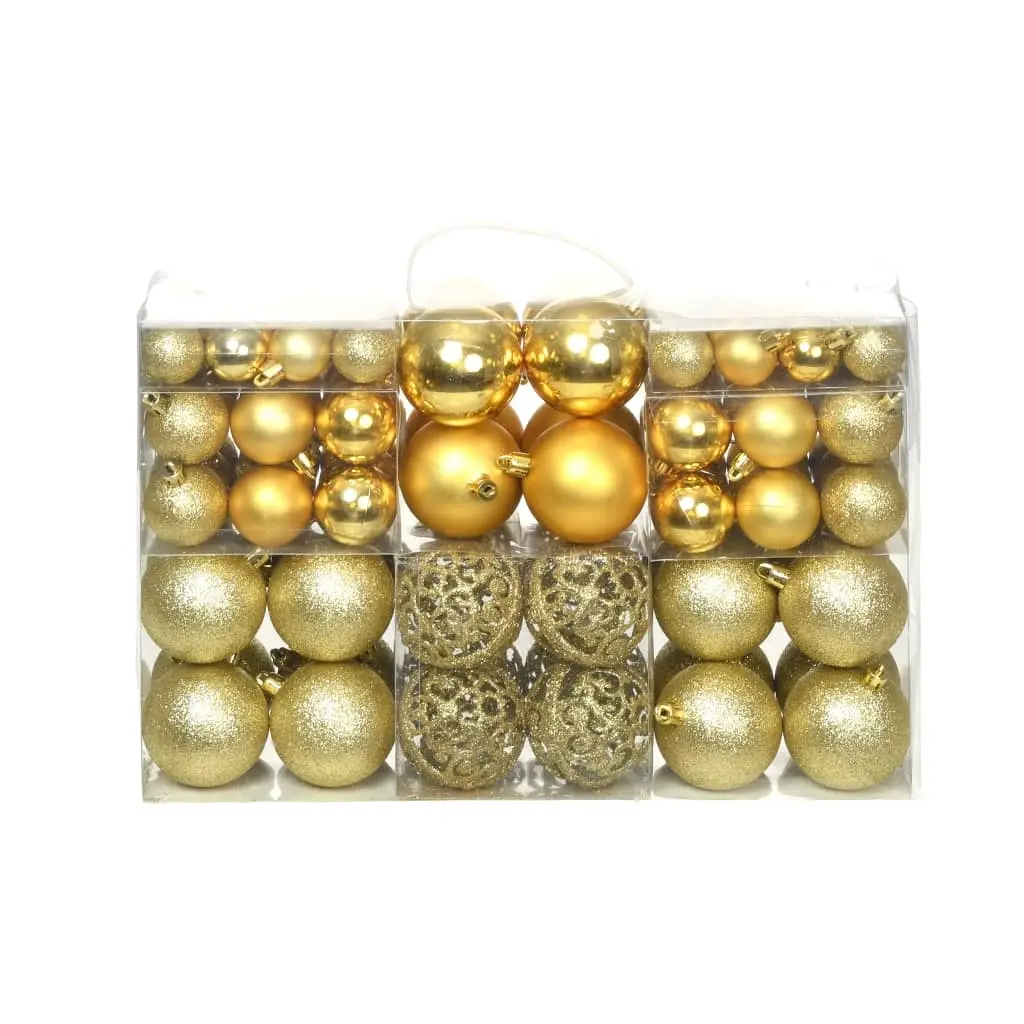 100 Piece Christmas Ball Set 3/4/6 cm Gold 245708 - Up to 60% Off Christmas Decoration Specials