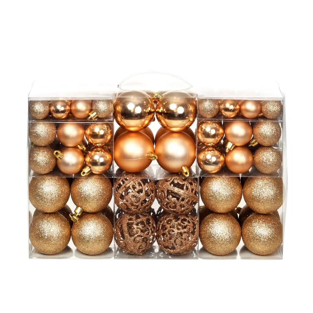 100 Piece Christmas Ball Set 3/4/6 cm Rose/Gold 245716 - Up to 60% Off Christmas Decoration Specials