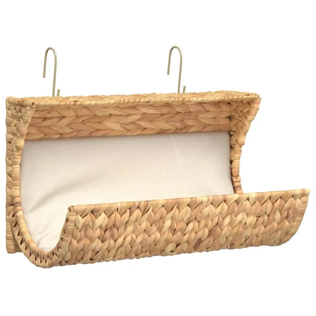 Cat Bed with Cushion Water Hyacinth 37x20x20 cm 245496 - Pets