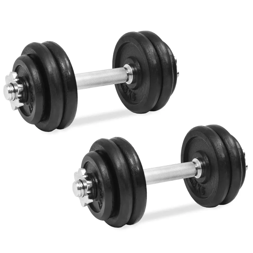 18 Piece Dumbbell Set 30 kg Cast Iron 91410 - Sports & Outdoor