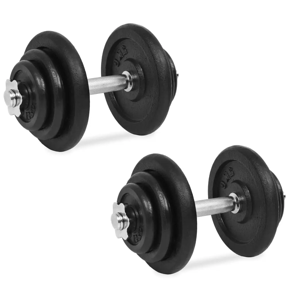 18 Piece Dumbbell Set 40 kg Cast Iron 91411 - Sports & Outdoor