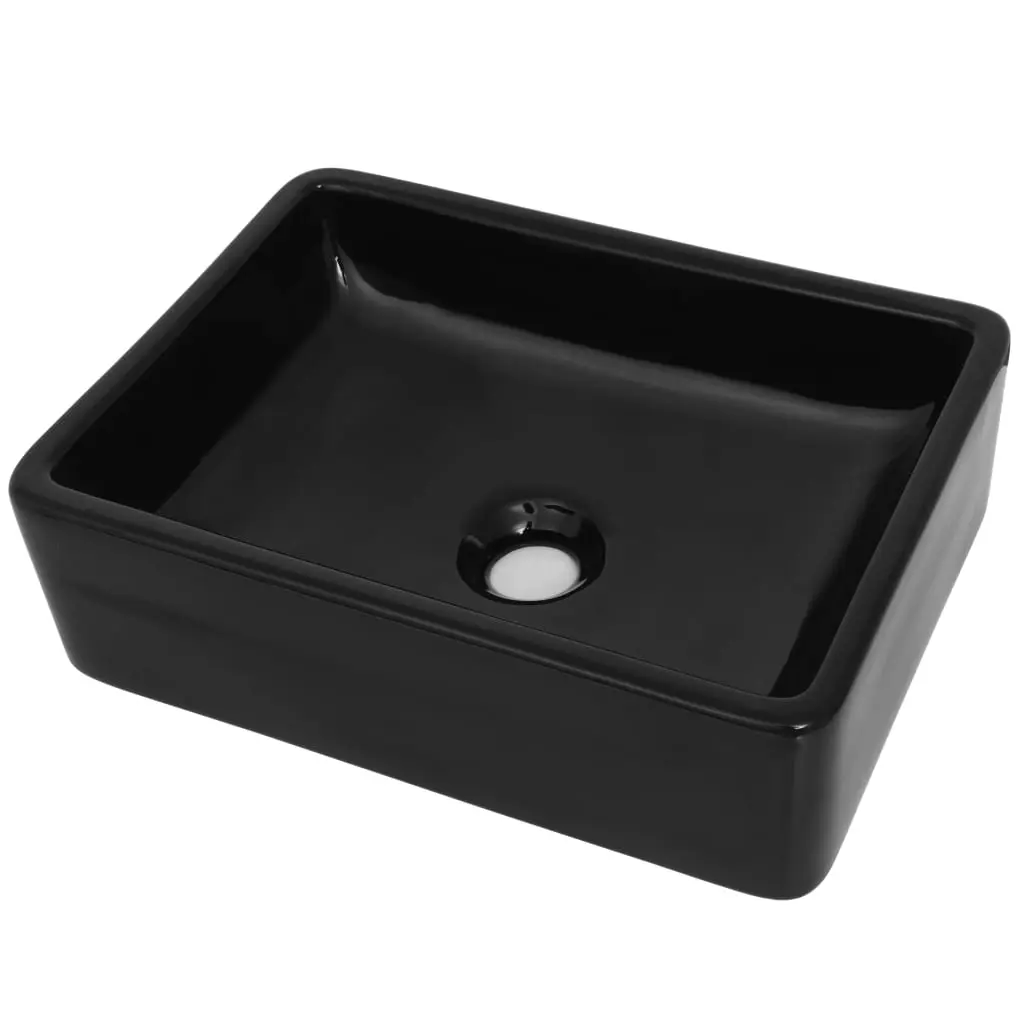 Basin Ceramic Rectangular Black 41x30x12 cm 142734 - Hardware