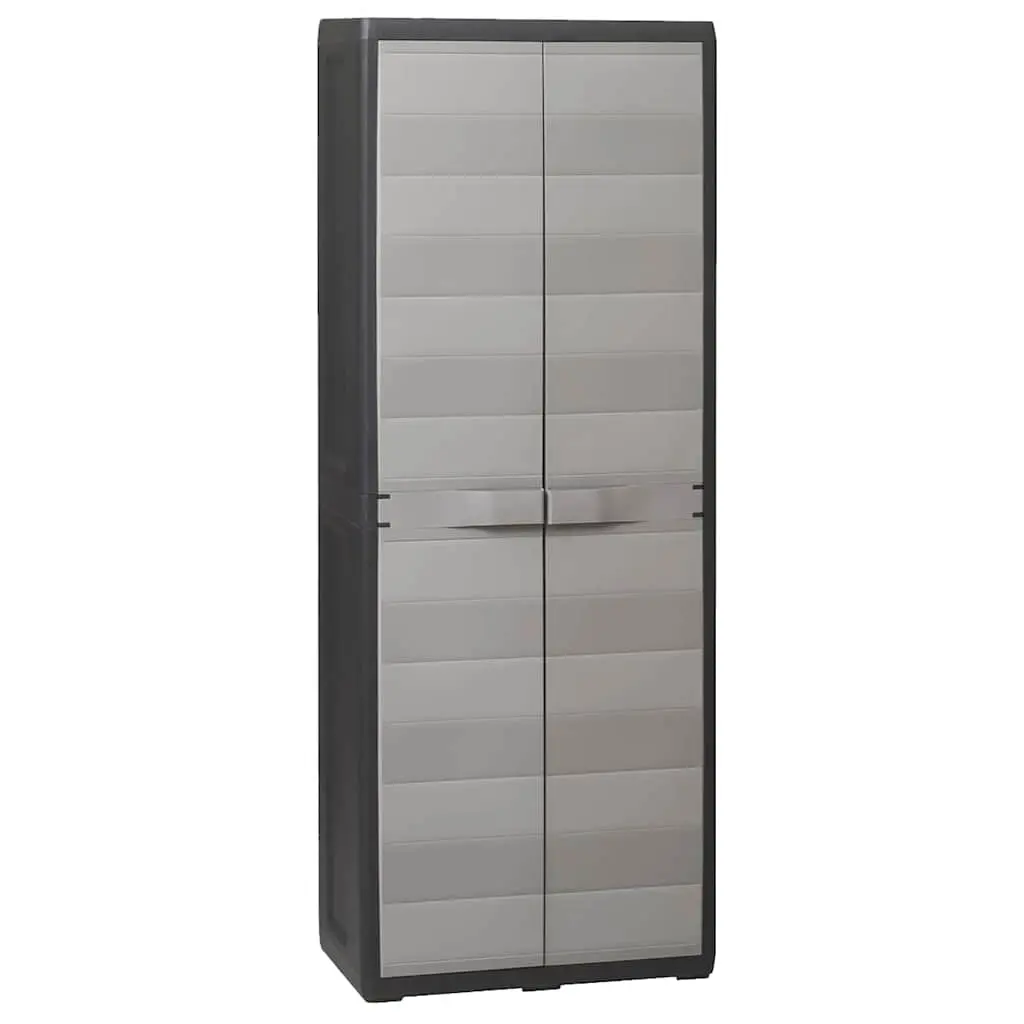 Garden Storage Cabinet with 3 Shelves Black and Grey 43703 - Furniture