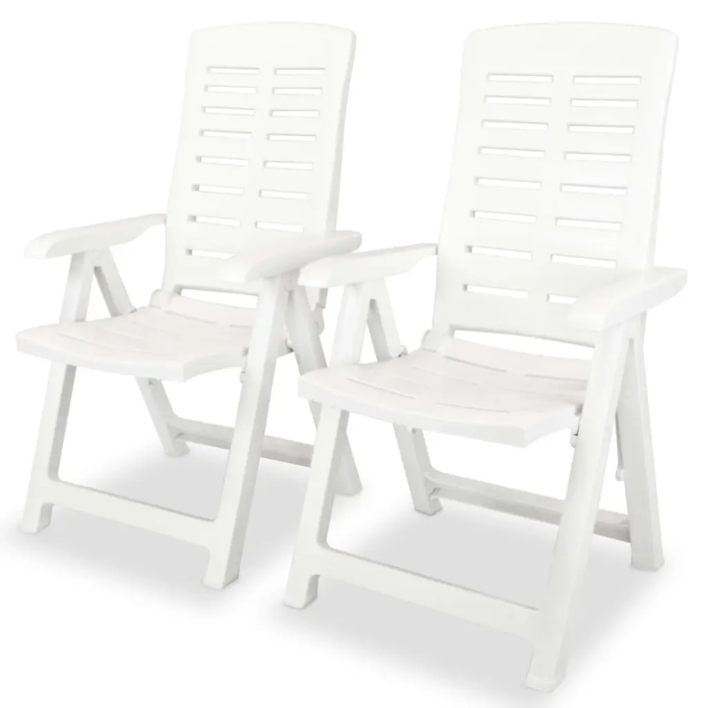 Reclining Garden Chairs 2 pcs Plastic White 43895 - Furniture