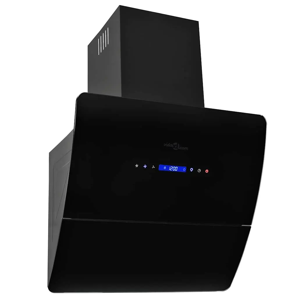 Wall Mounted Range Hood Stainless Steel 756 m³/h 60 cm Black 50703 - Home & Garden