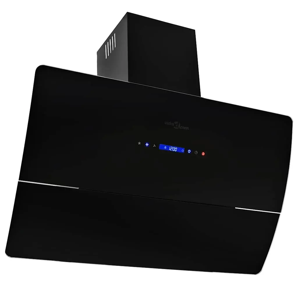 Wall Mounted Range Hood Stainless Steel 756 m³/h 90 cm Black 50705 - Home & Garden