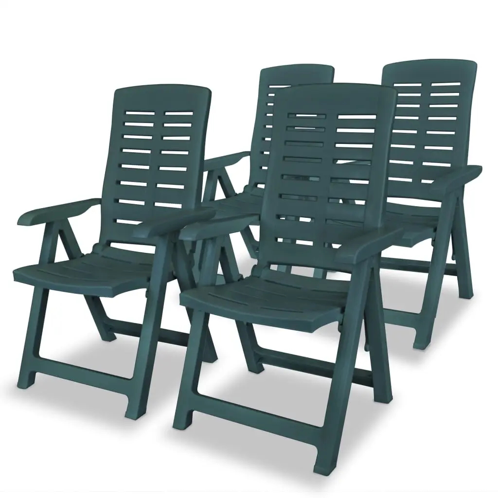 Reclining Garden Chairs 4 pcs Plastic Green 275069 - Furniture