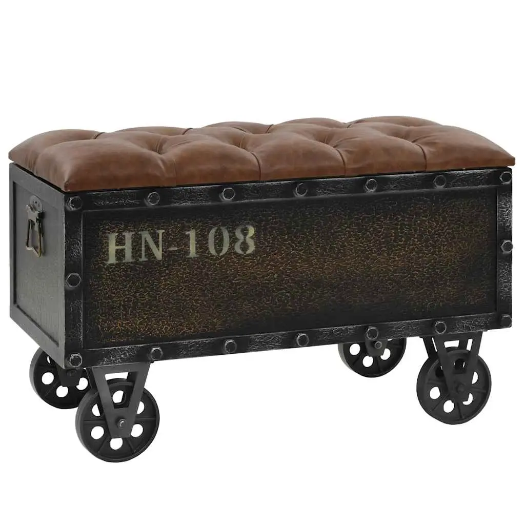 Storage Bench 80.5x41x50 cm Solid Wood and Artificial Leather 245768 - Furniture