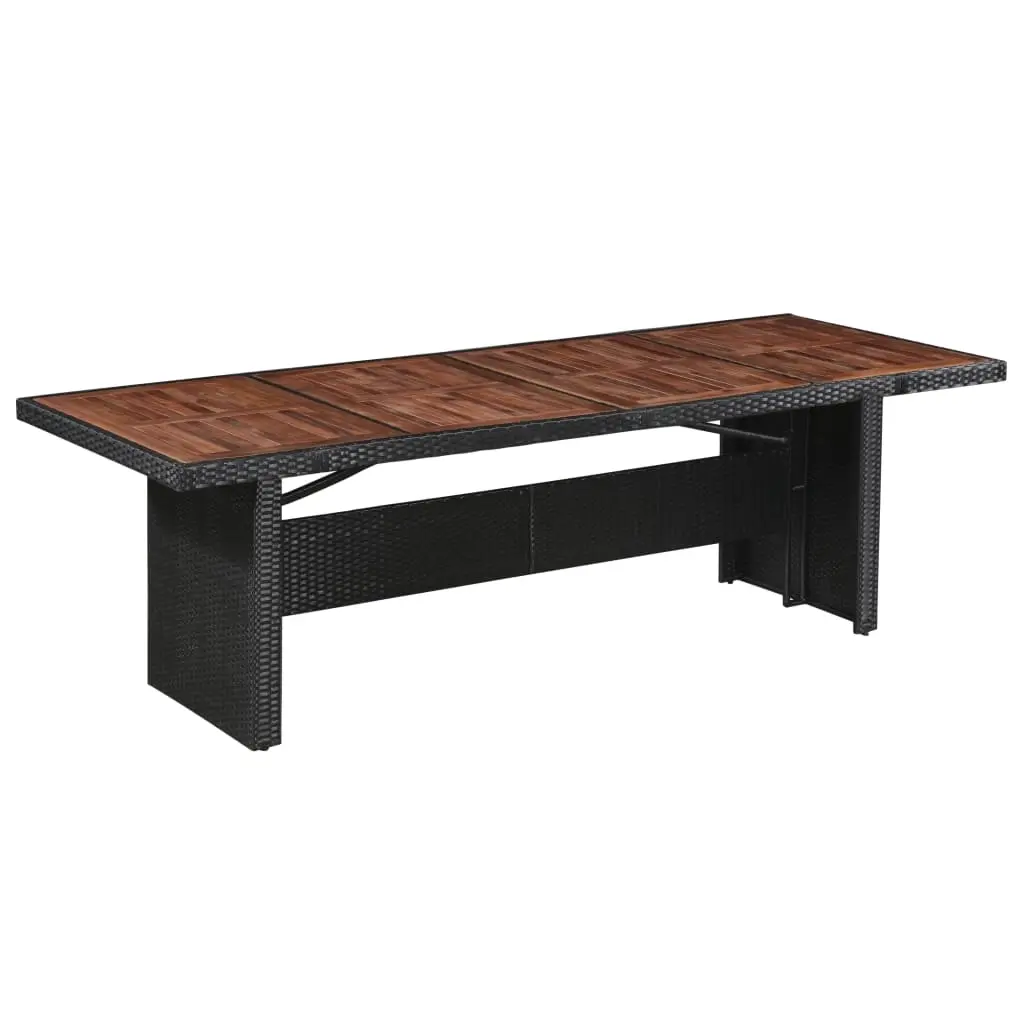 Garden Table 240x90x74 cm Poly Rattan and Solid Acacia Wood 43940 - Furniture