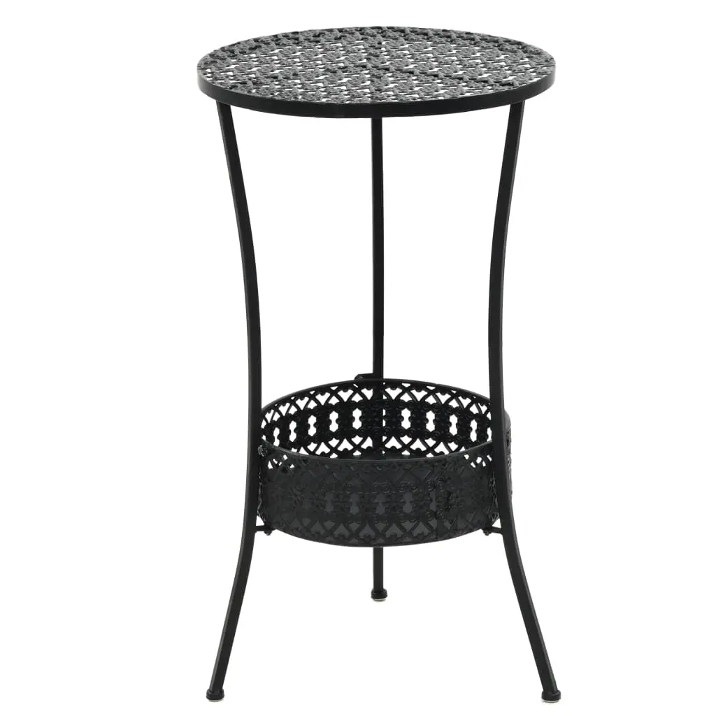 Bistro Table Black 40x70 cm Metal 245939 - Furniture