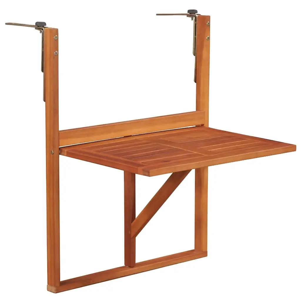 Hanging Balcony Table 64.5x44x80 cm Solid Acacia Wood 44118 - Furniture