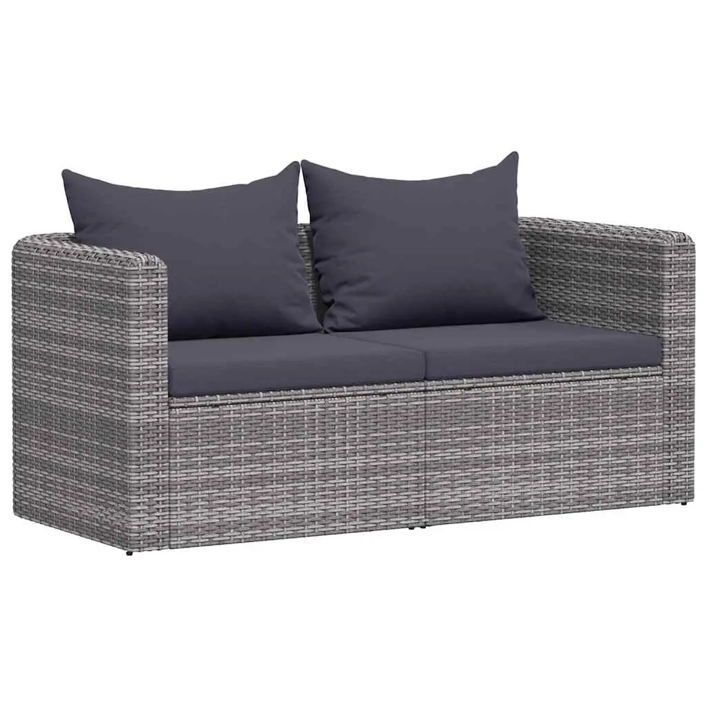 Garden Corner Sofas 2 pcs Grey Poly Rattan 44162 - Furniture