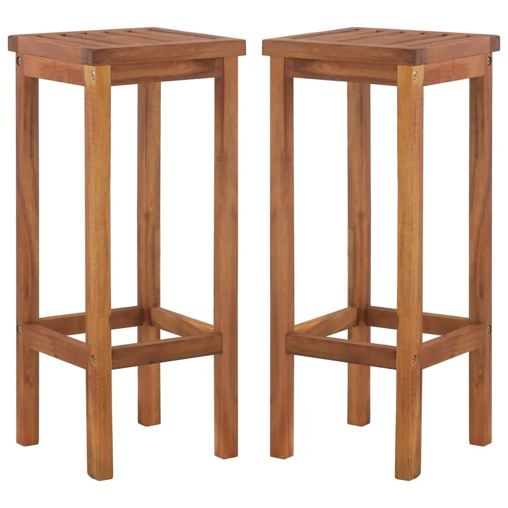Bar Chairs 2 pcs Solid Acacia Wood 44016 - Furniture