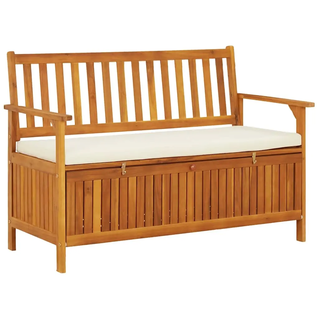 Garden Storage Bench Solid Acacia Wood 120x63x84 cm 44126 - Outdoor Storage Boxes - Up to 60% off