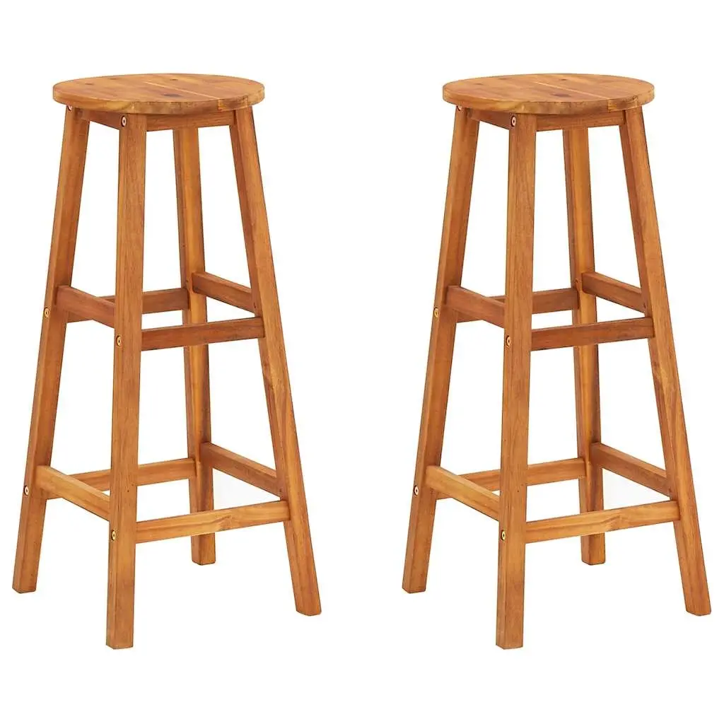 Bar Chairs 2 pcs Solid Acacia Wood 44129 - Furniture