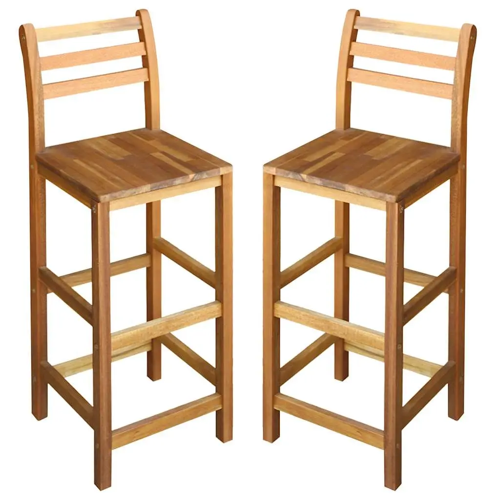 Bar Chairs 2 pcs Solid Acacia Wood 44130 - Up to 65% off Outdoor Furniture