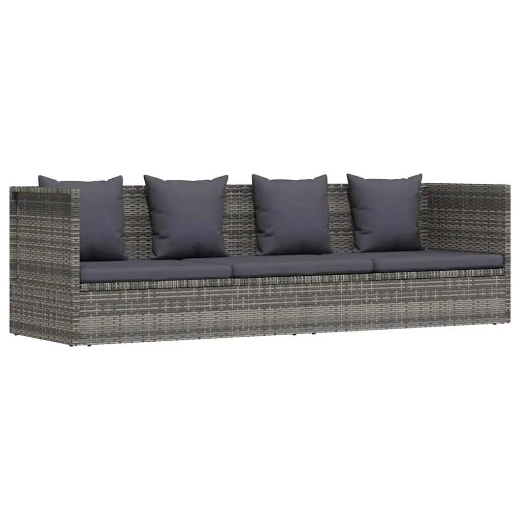 Garden Bed Grey 200x60 cm Poly Rattan 43959 - Furniture