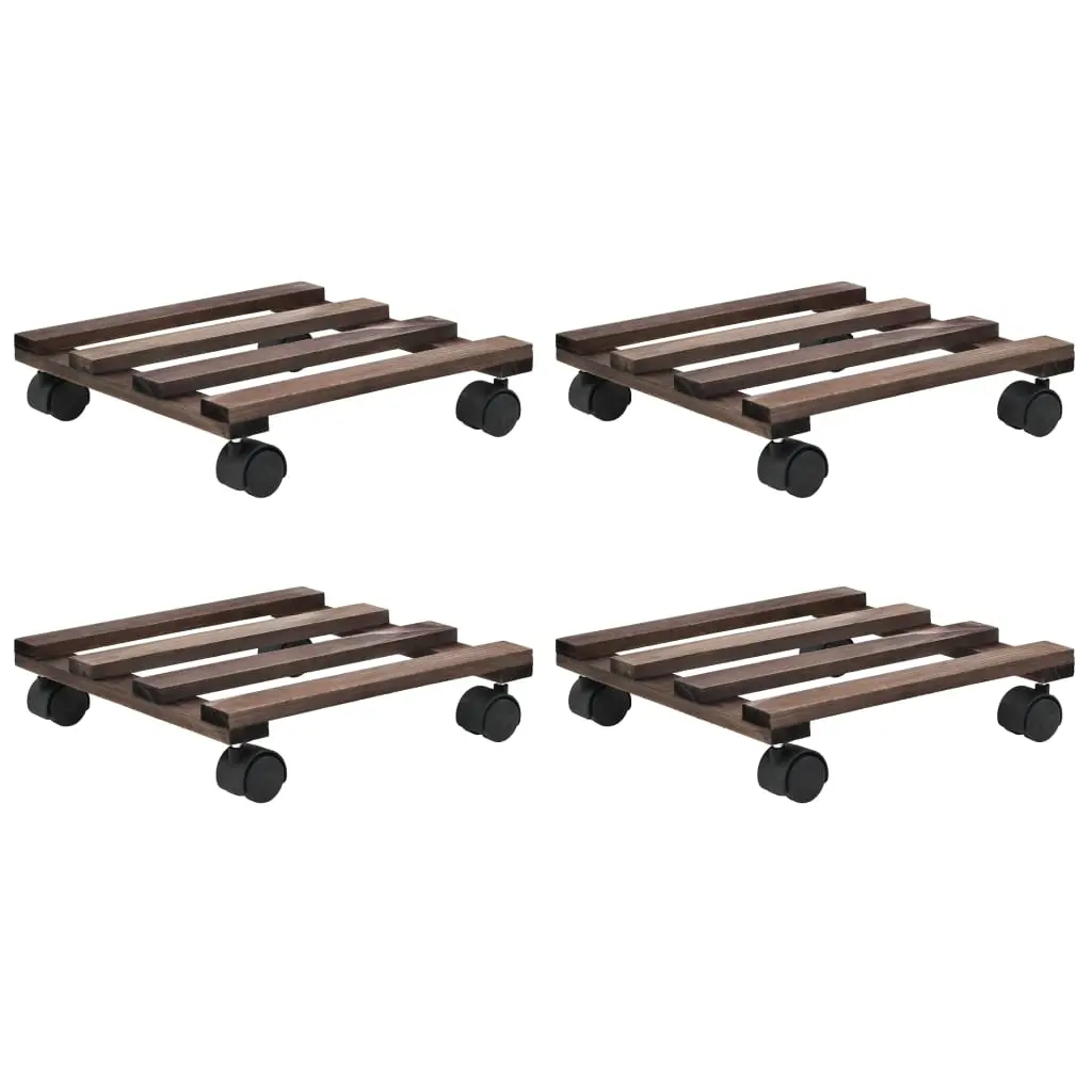 Plant Rollers 4 pcs Cedar Wood 25x25 cm 246442 - Home & Garden