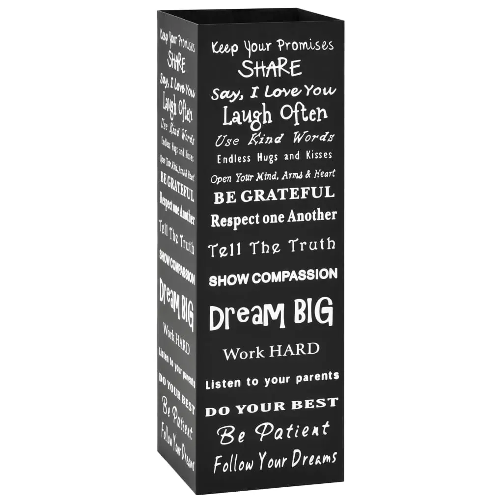 Umbrella Stand Text Steel Black 246795 - Home & Garden
