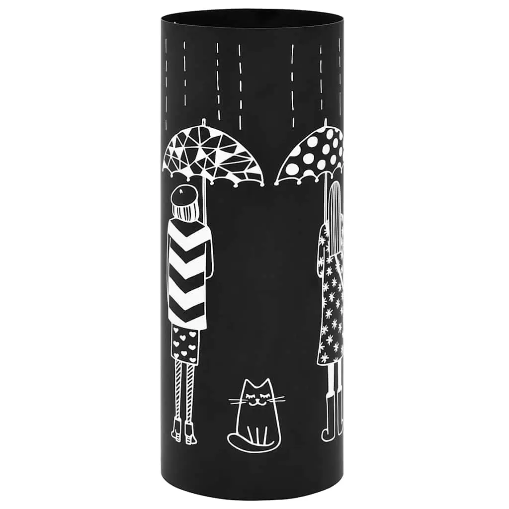 Umbrella Stand Women Steel Black 246800 - Home & Garden