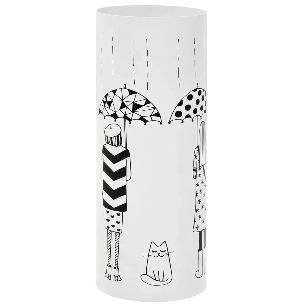 Umbrella Stand Women Steel White 246801 - Home & Garden