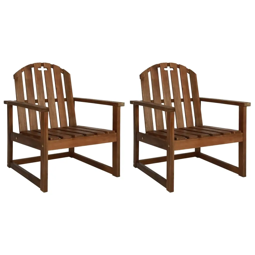 Garden Sofa Chairs 2 pcs Solid Acacia Wood 44033 - Furniture