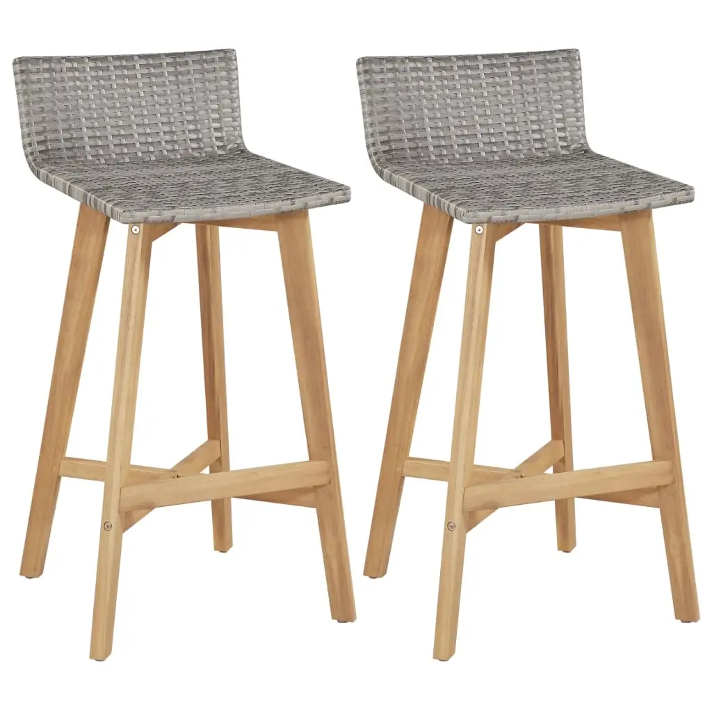 Bar Chairs 2 pcs Solid Acacia Wood 44229 - Furniture