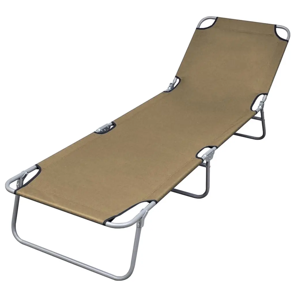Foldable Sunlounger with Adjustable Backrest Taupe 44294 - Furniture