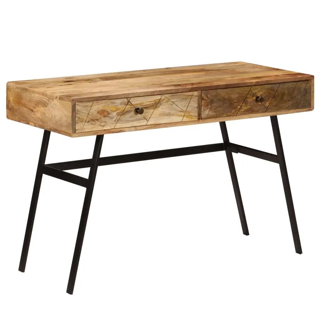 Writing Desk with Drawers Solid Mango Wood 110x50x76 cm 246718 - Furniture