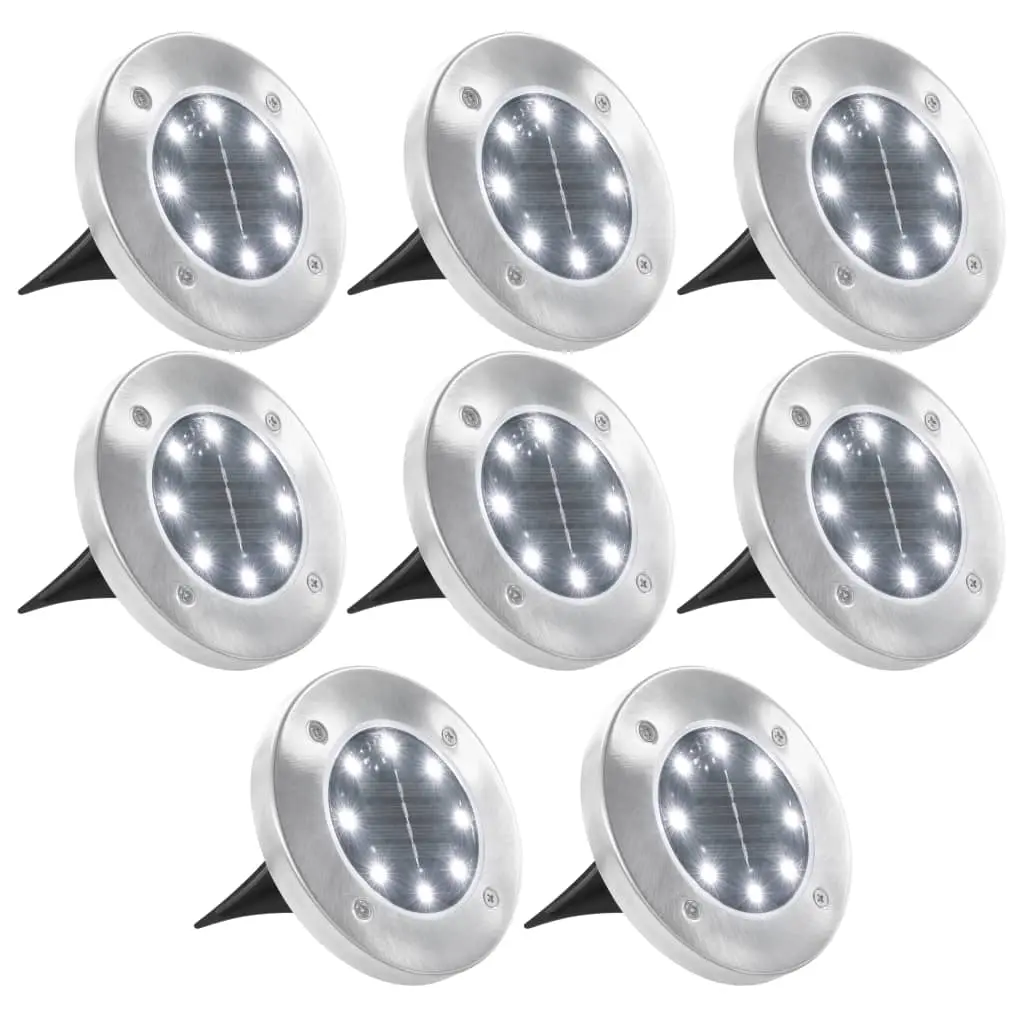 Solar Ground Lights 8 pcs LED Lights White 44416 - Home & Garden