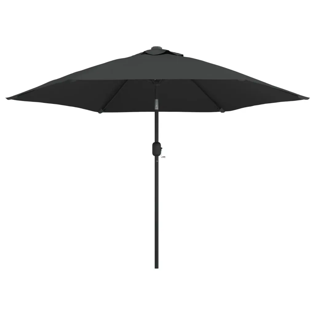 Garden Parasol with LED Lights and Steel Pole 300cm Anthracite 44511 - Home & Garden