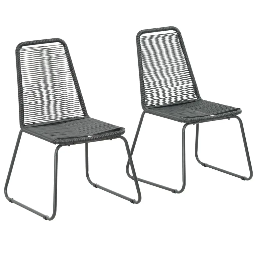 Outdoor Chairs 2 pcs Poly Rattan Black 44442 - Furniture