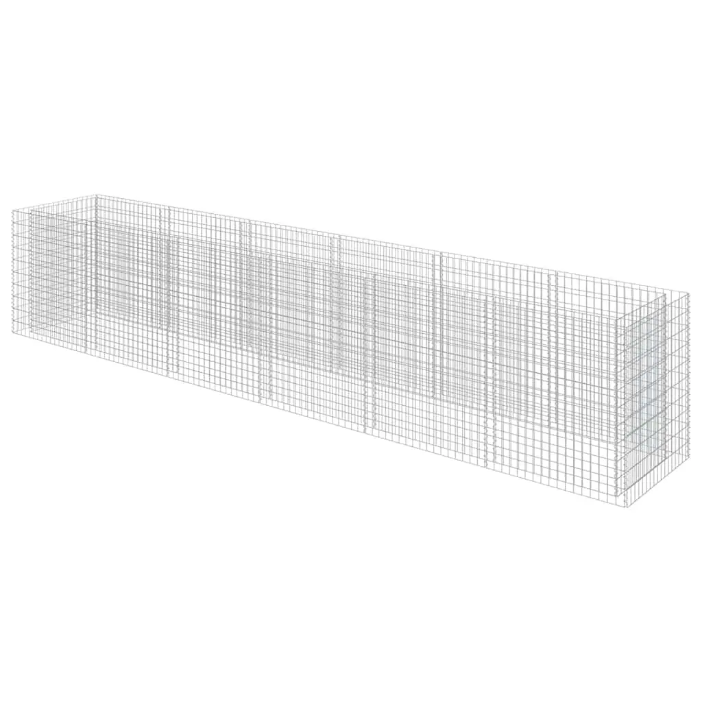 Gabion Raised Bed Galvanised Steel 540x90x100 cm 143554 - Home & Garden