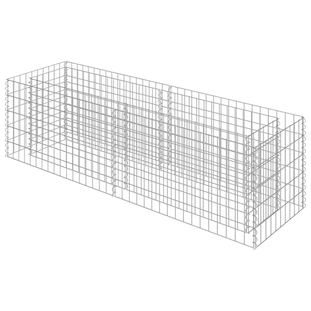 Gabion Raised Bed Galvanised Steel 180x50x50 cm 143559 - Home & Garden