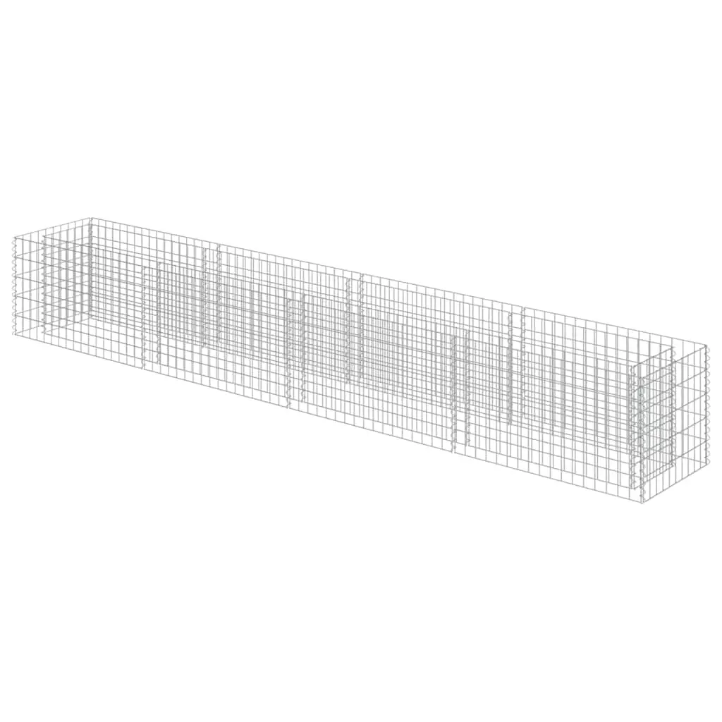 Gabion Raised Bed Galvanised Steel 360x50x50 cm 143561 - Home & Garden