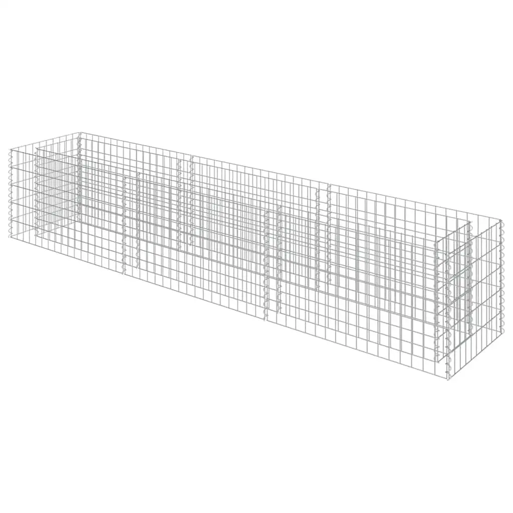 Gabion Raised Bed Galvanised Steel 270x50x50 cm 143563 - Home & Garden