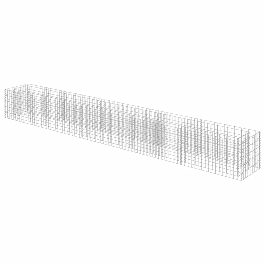 Gabion Raised Bed Galvanised Steel 450x50x50 cm 143565 - Home & Garden