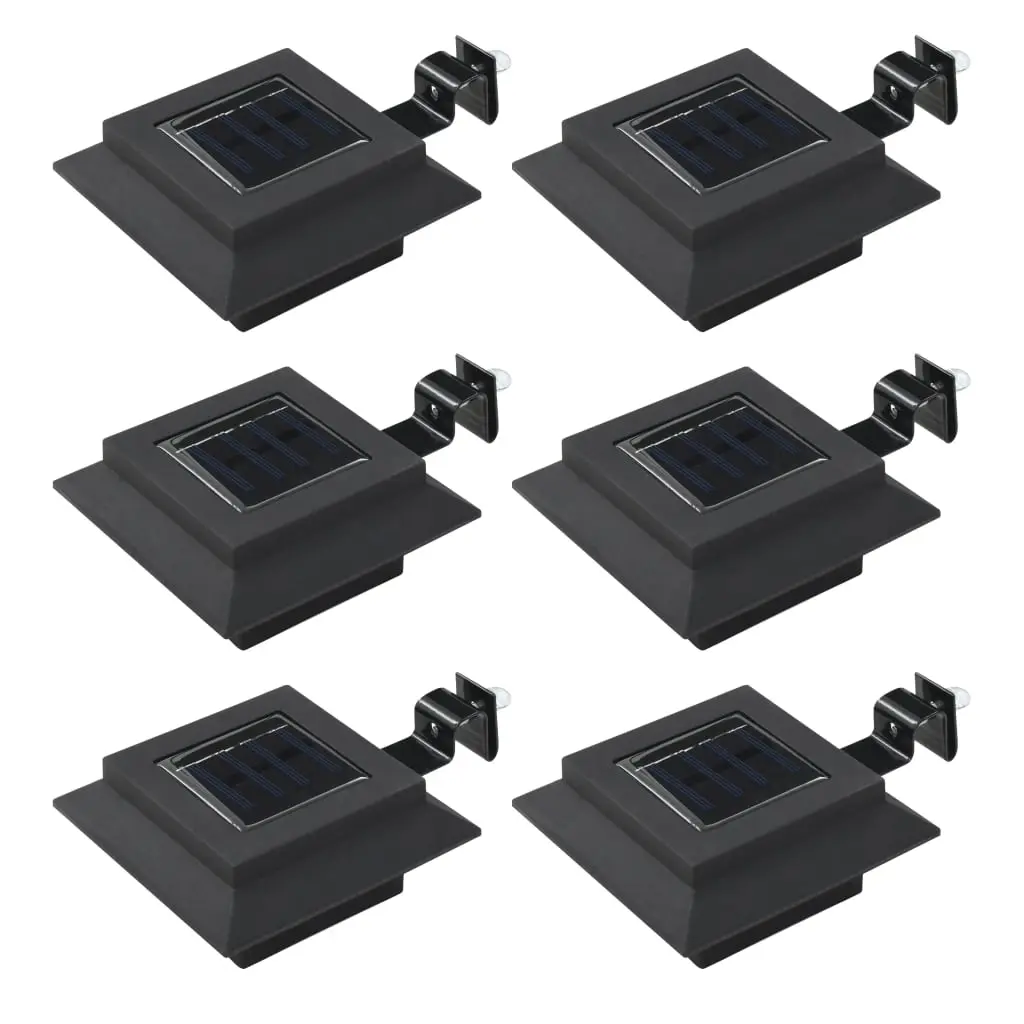 Outdoor Solar Lamps 6 pcs LED Square 12 cm Black 44468 - Home & Garden