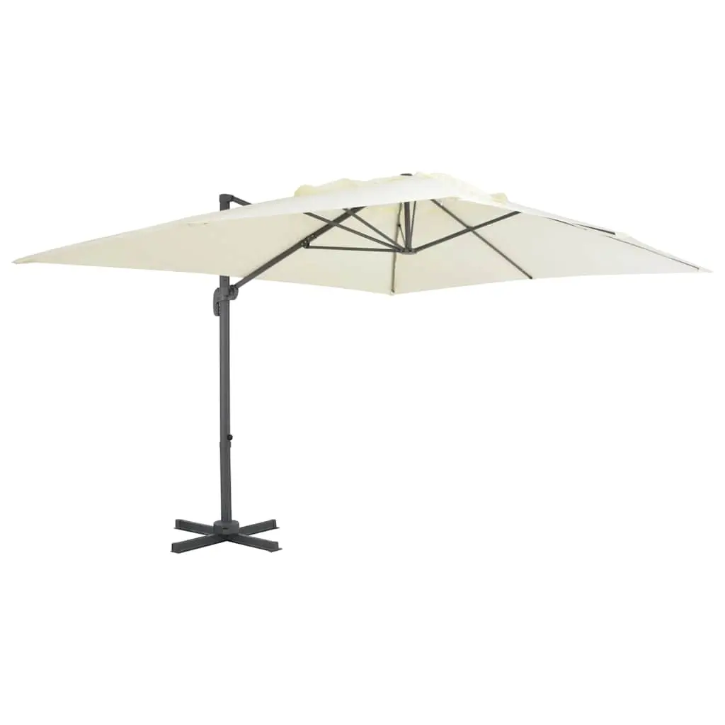 Cantilever Garden Parasol with Aluminium Pole 400x300 cm Sand 44633 - Home & Garden