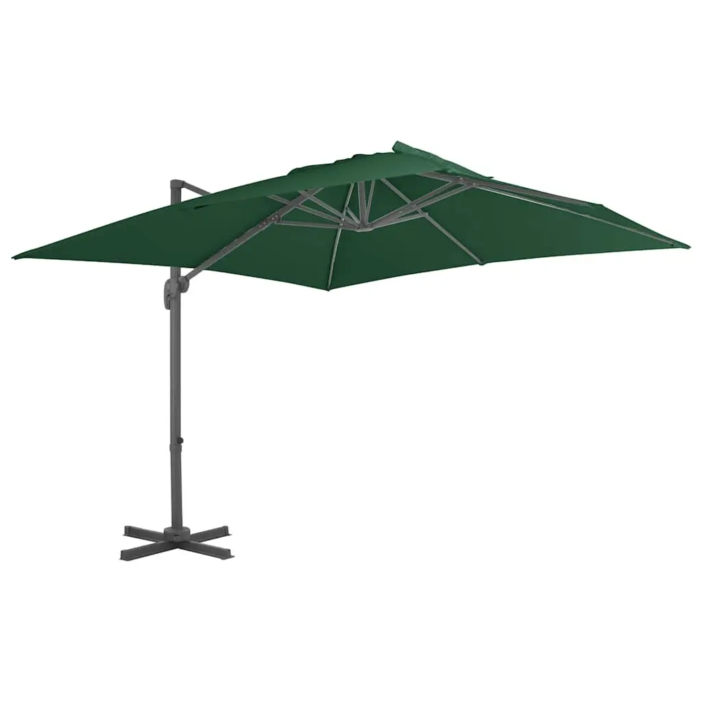 Cantilever Garden Parasol with Aluminium Pole 400x300 cm Green 44635 - Home & Garden