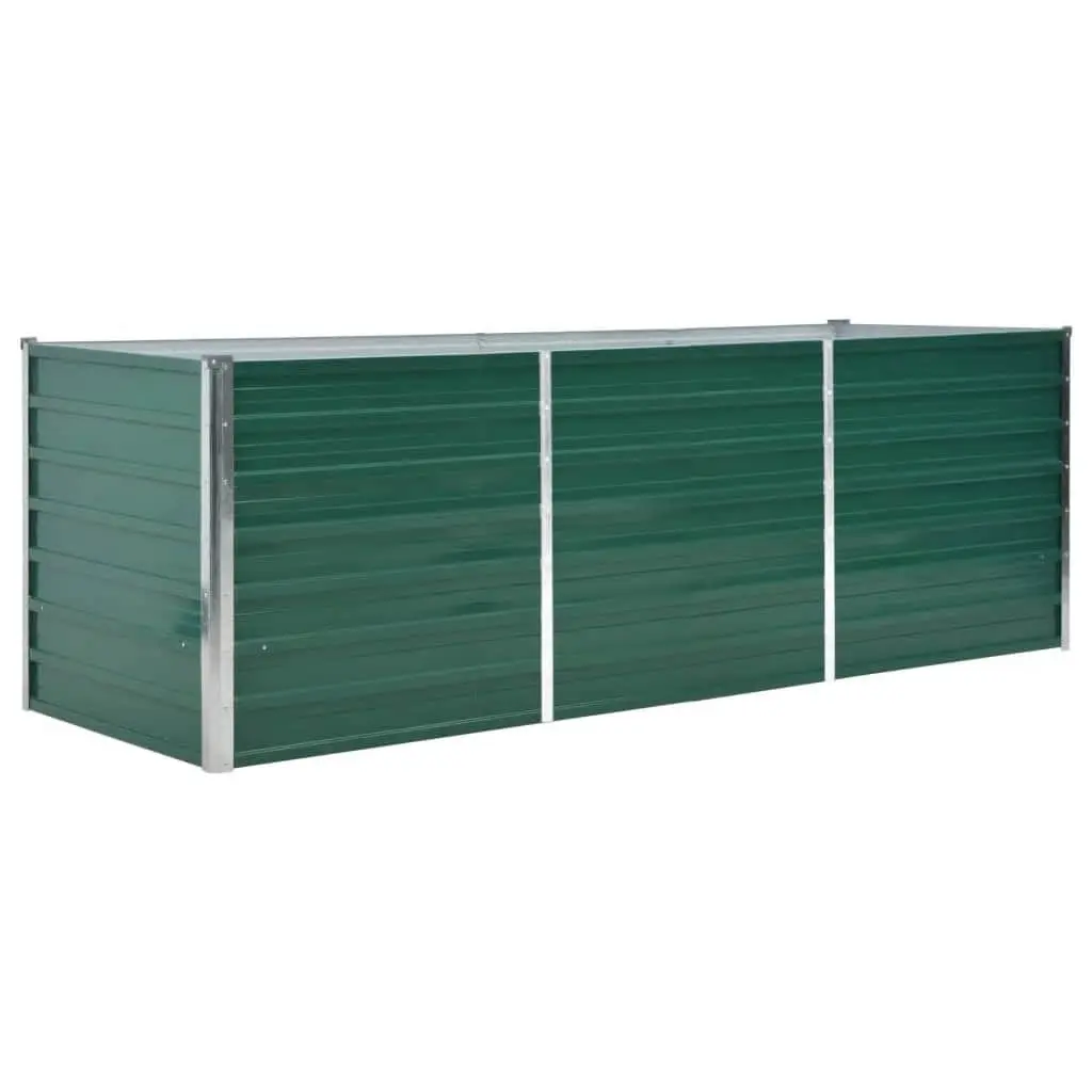 Garden Raised Bed Galvanised Steel 240x80x77 cm Green 44841 - Home & Garden