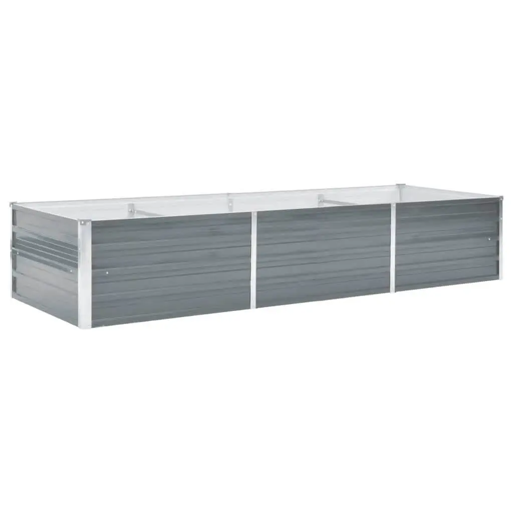 Garden Raised Bed Galvanised Steel 240x80x45 cm Grey 44842 - Home & Garden