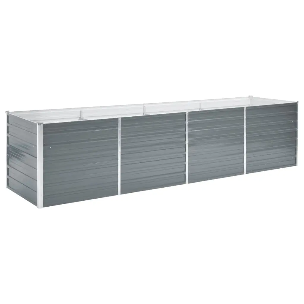 Garden Raised Bed Galvanised Steel 320x80x77 cm Grey 44844 - Home & Garden