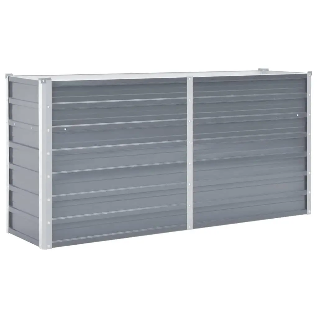 Garden Raised Bed Galvanised Steel 160x40x77 cm Grey 44848 - Home & Garden