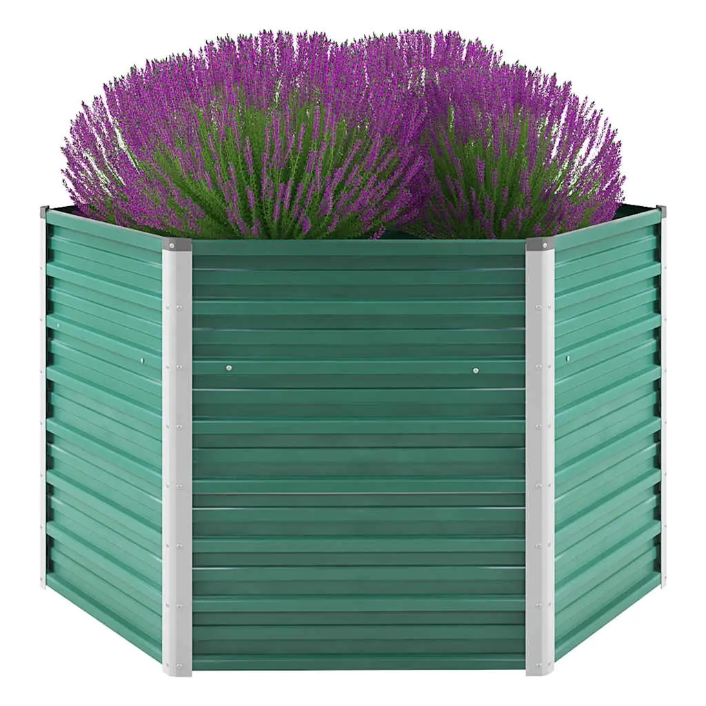 Garden Raised Bed Galvanised Steel 129x129x77 cm Green 44857 - Home & Garden