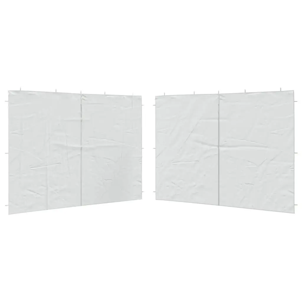 Party Tent Sidewall 2 pcs with Zipper PE White 45114 - Home & Garden