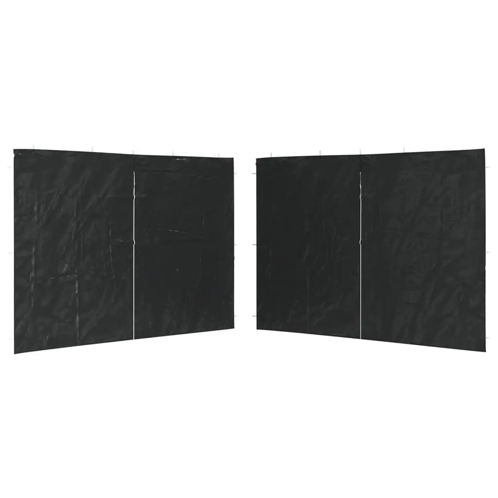 Party Tent Sidewall 2 pcs with Zipper PE Anthracite 45118 - Home & Garden