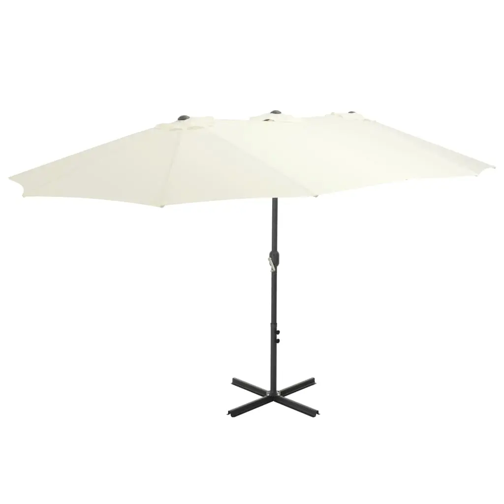 Garden Parasol with Aluminium Pole 460x270 cm Sand 44868 - Home & Garden