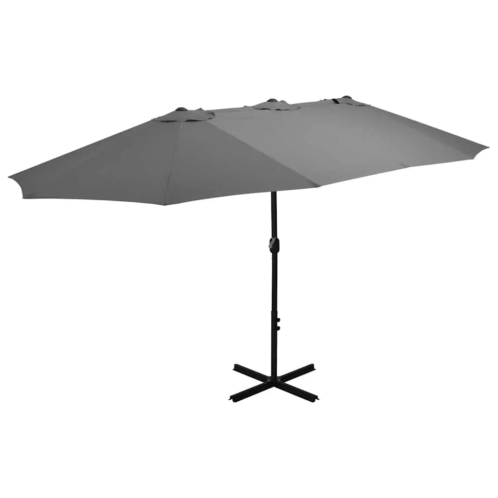 Garden Parasol with Aluminium Pole 460x270 cm Anthracite 44869 - Home & Garden